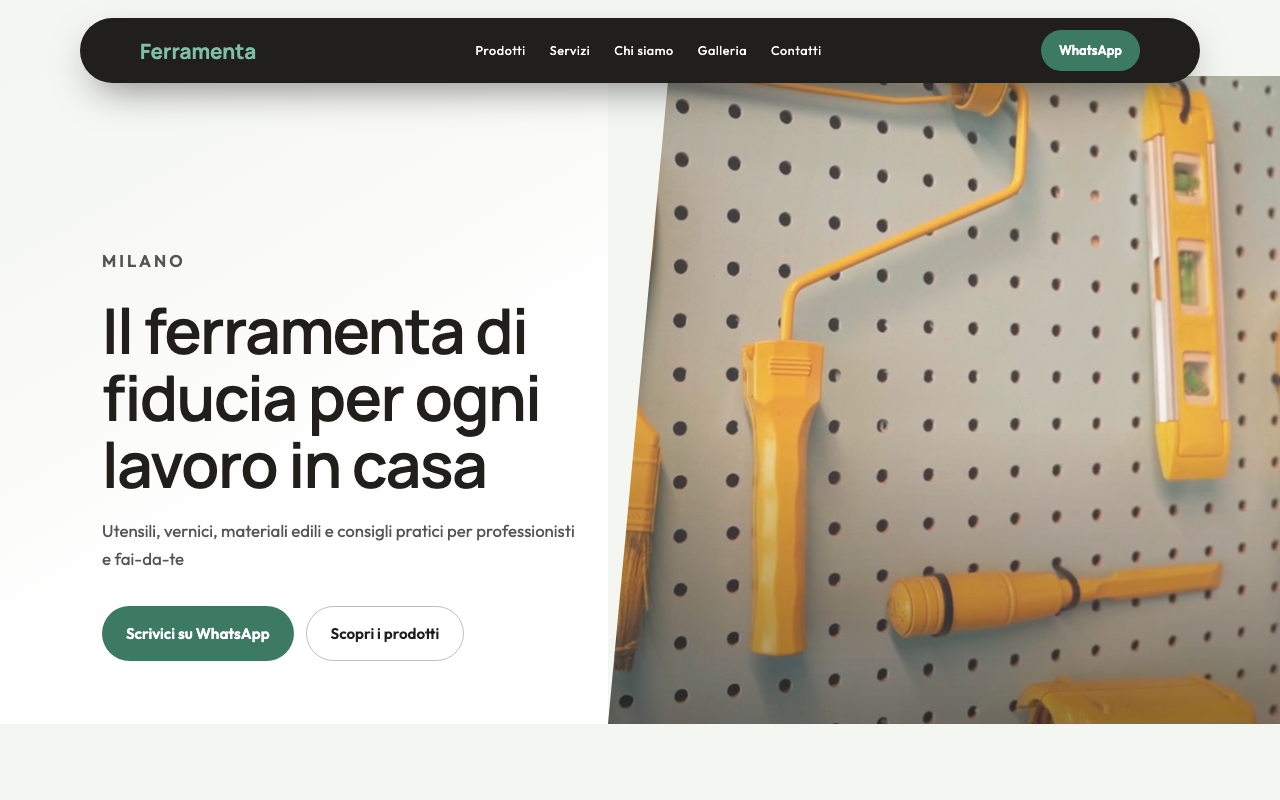 Esempio sito ferramenta